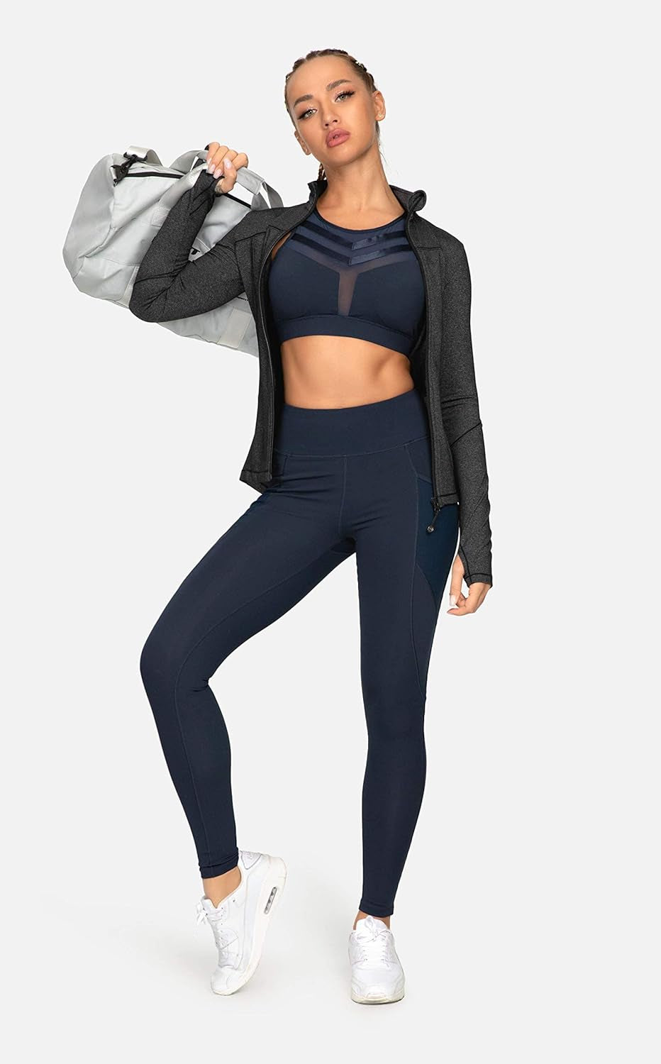 QUEENIEKE Women's Athletic Running Jacket - Full Zip Track and Workout Top for Yoga and Gym